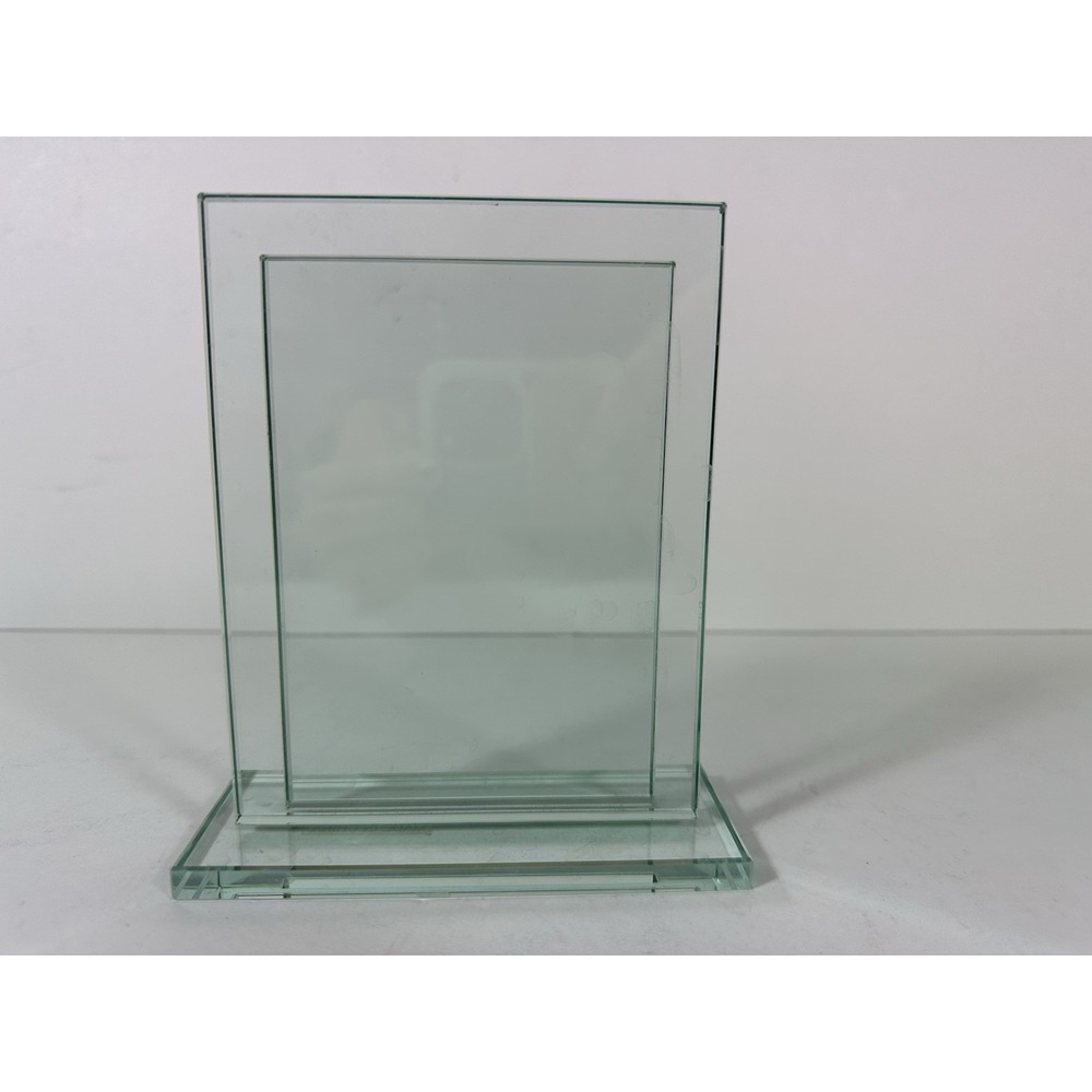 Jade Green Glass Picture Frame 3.5 X 5 Photo Free Standing Table Top Modern